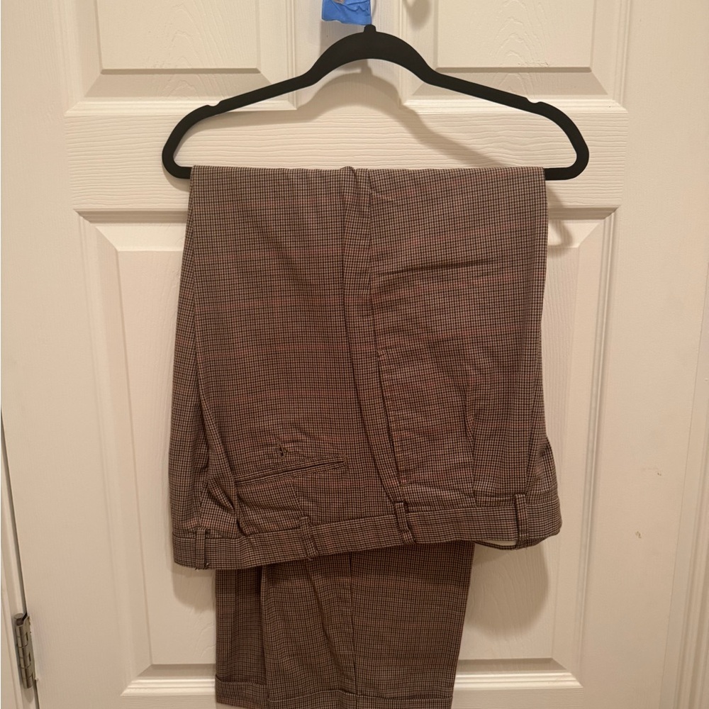 Tommy Hilfiger Men's Brown Plaid Dress Pants